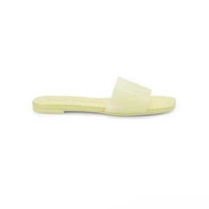 NEW STUART WEITZMAN Flat Summer Slide Sandals in Lime Green Size 7.5